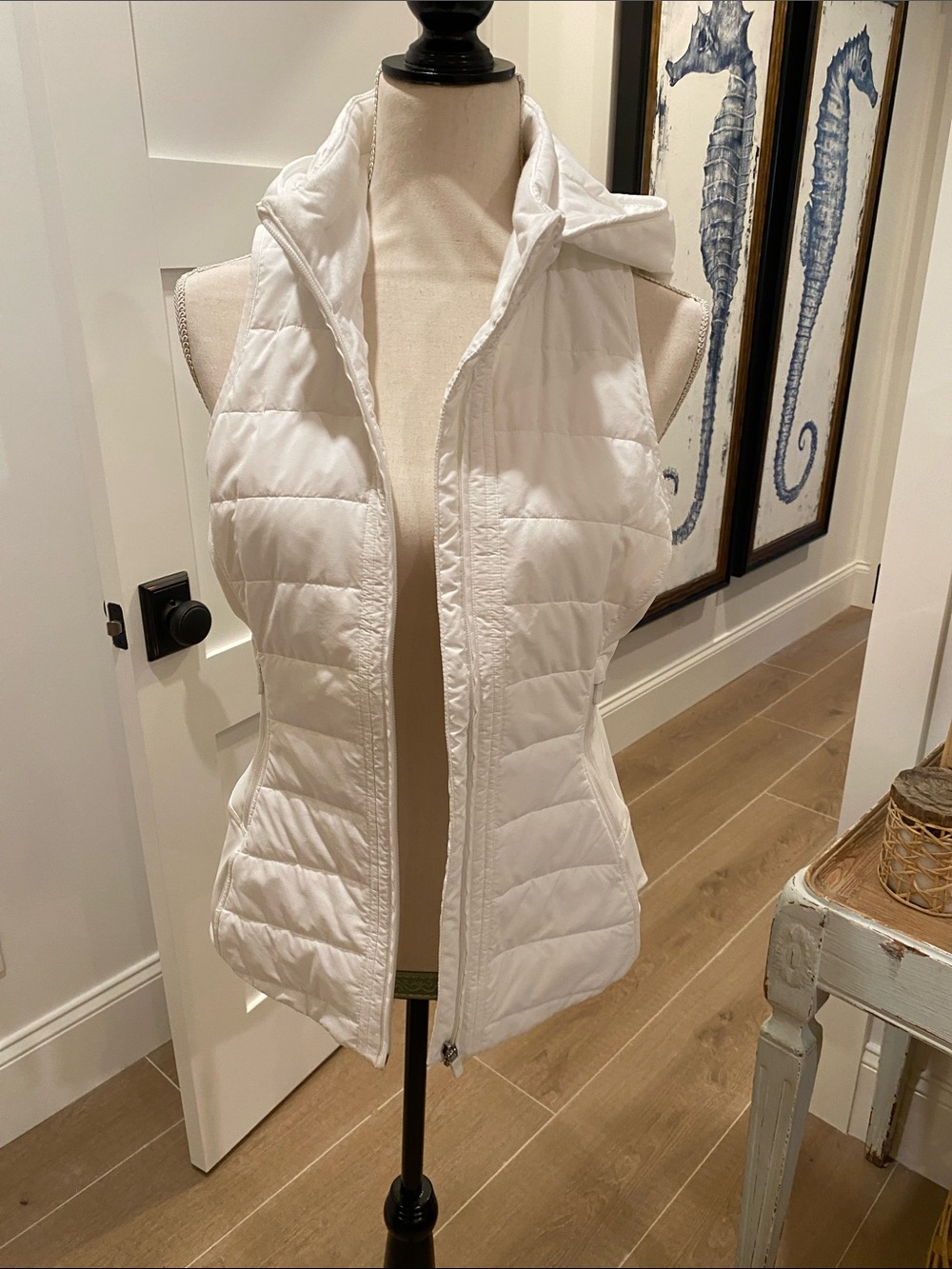 lululemon athletica White Quilted Hooded Vest
